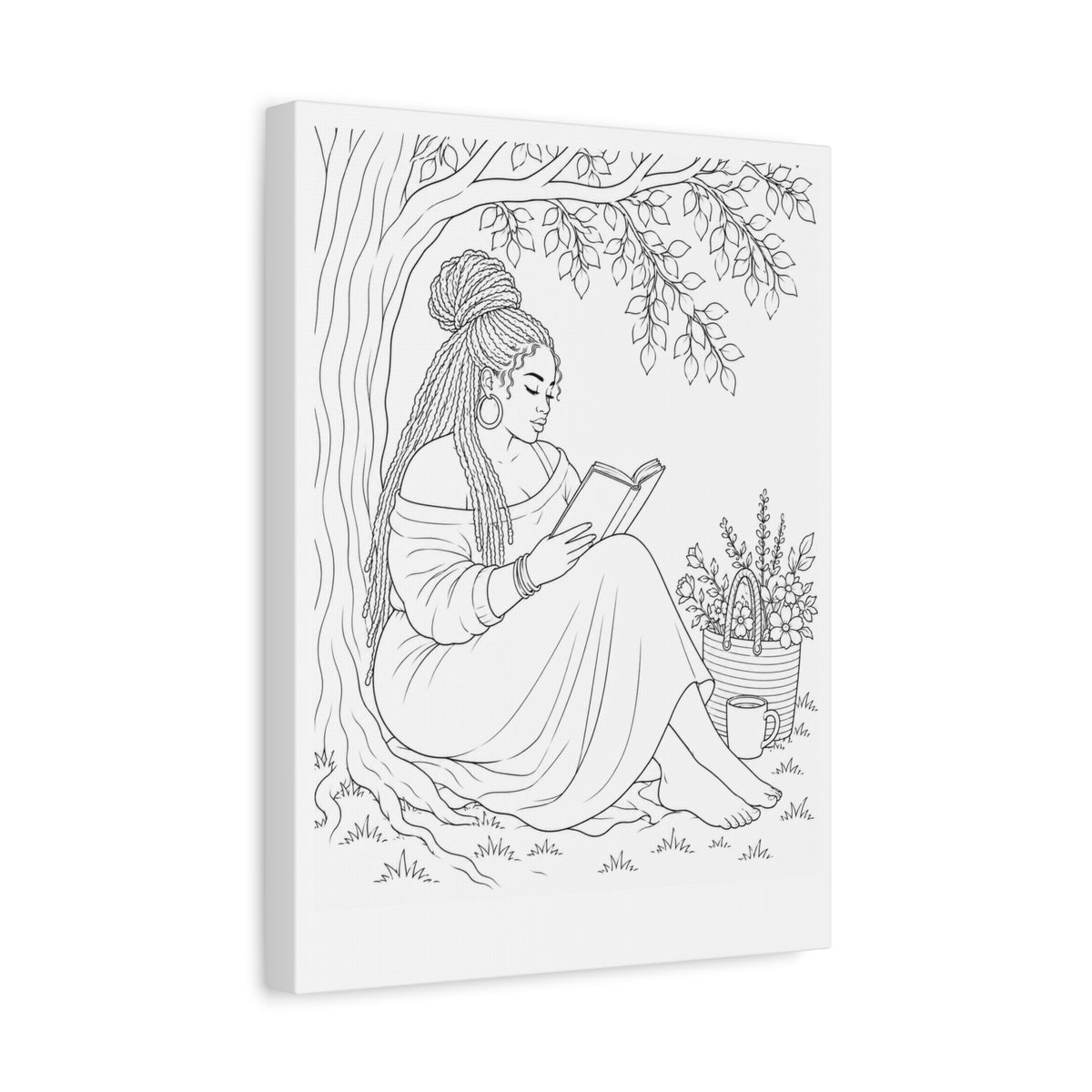 Lost in a Good Book (Locs Plus) | Paint & Sip Canvas