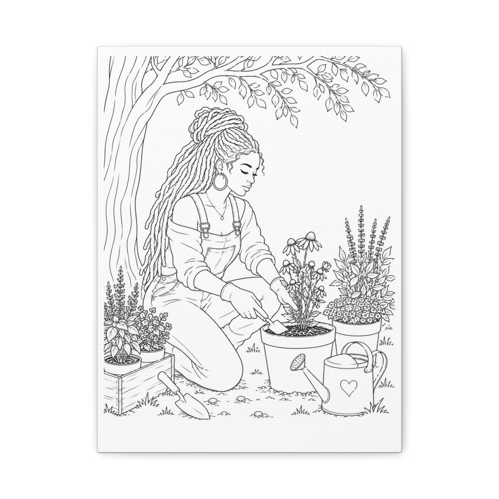 Peaceful Garden (Locs) | Paint & Sip Canvas