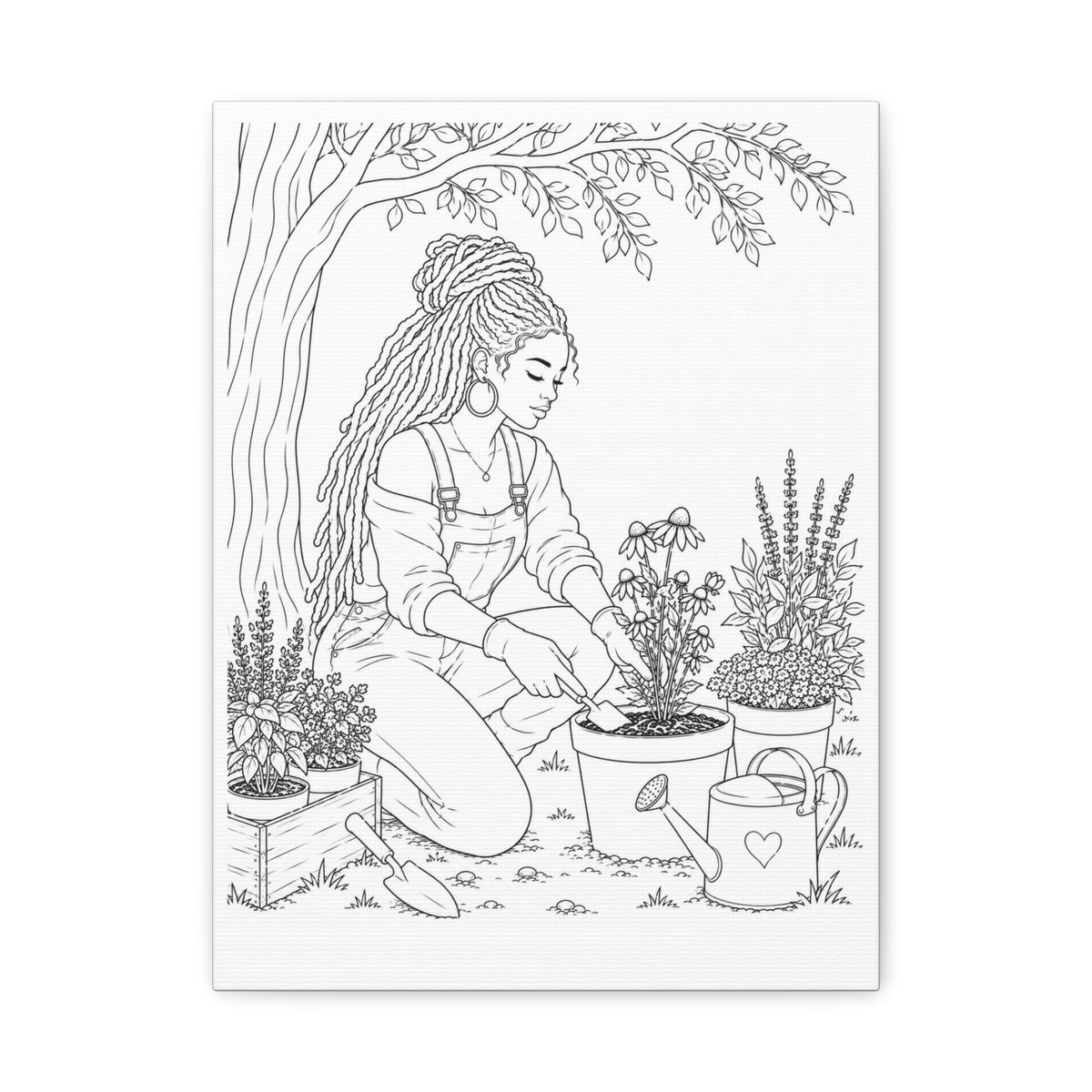 Peaceful Garden (Locs) | Paint & Sip Canvas