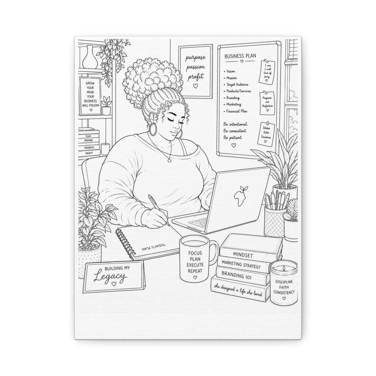 Building My Legacy (Fluffy Bun Plus) | Paint & Sip Canvas