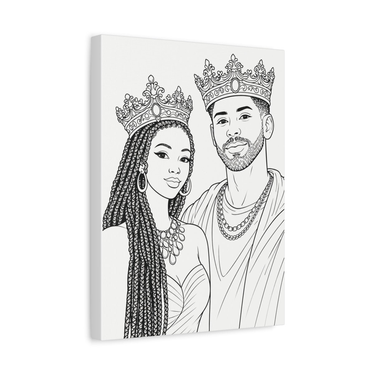 Crowned Together (Braids/Fade) | Paint & Sip Canvas