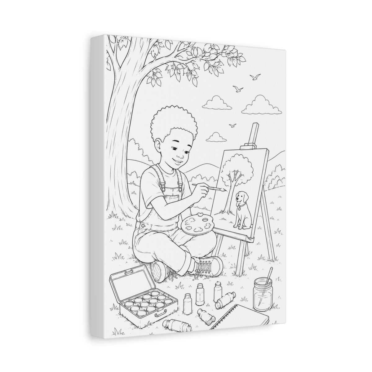 Little Sprout Artist (Boy, Afro)| Paint Canvas