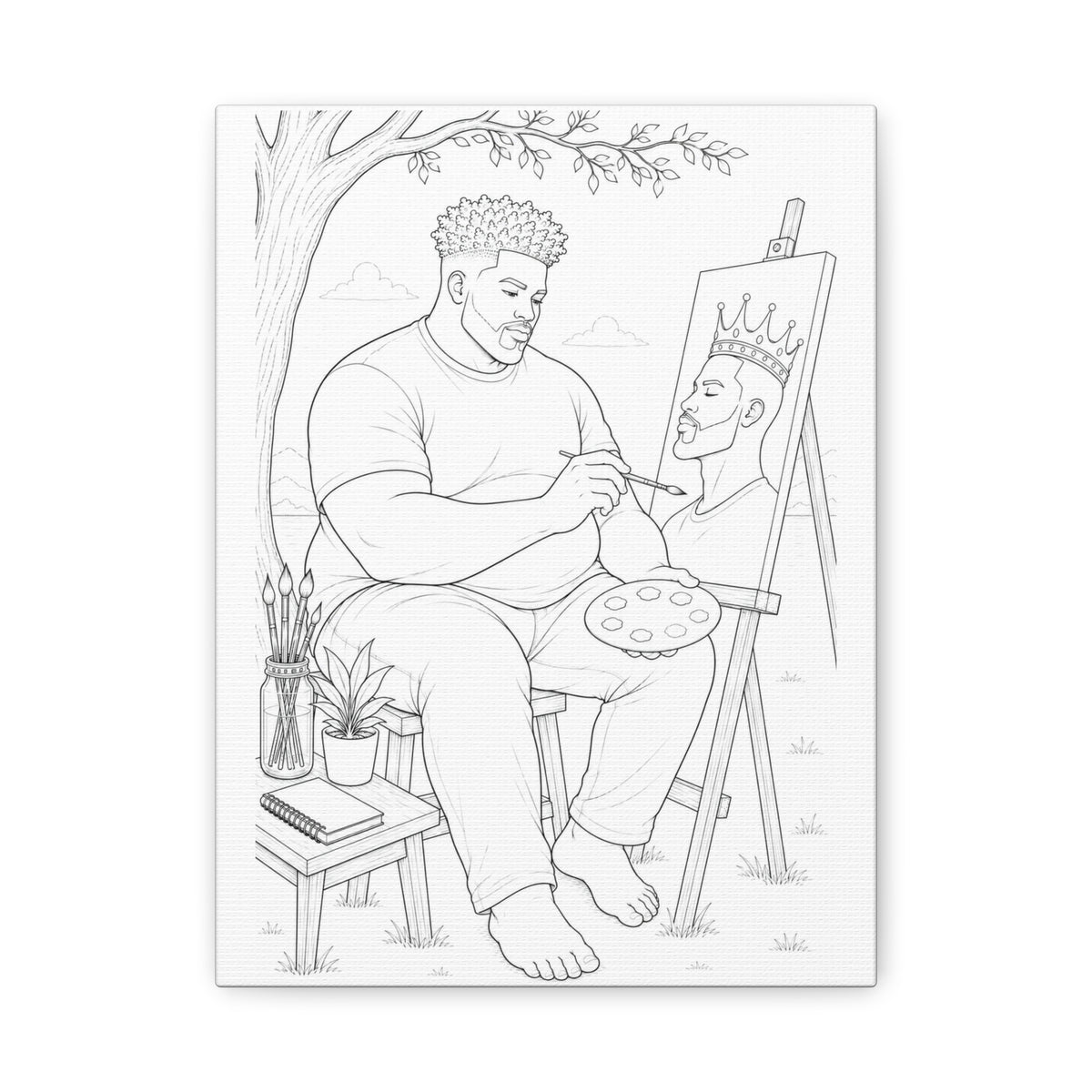 The Artist's Retreat (Curly Top Plus) | Paint & Sip Canvas