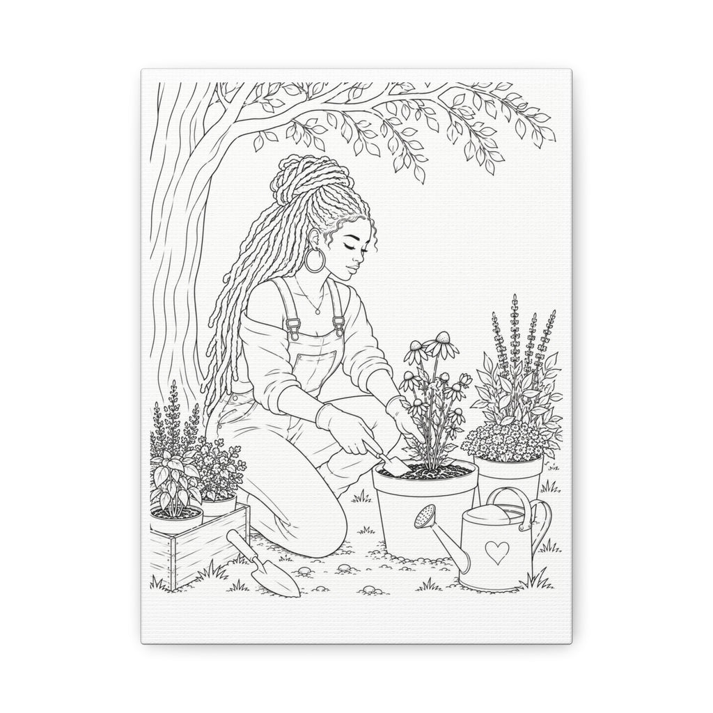 Peaceful Garden (Locs) | Paint & Sip Canvas