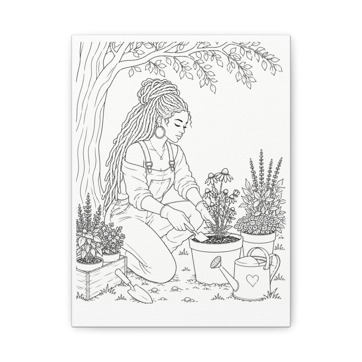 Peaceful Garden (Locs) | Paint & Sip Canvas