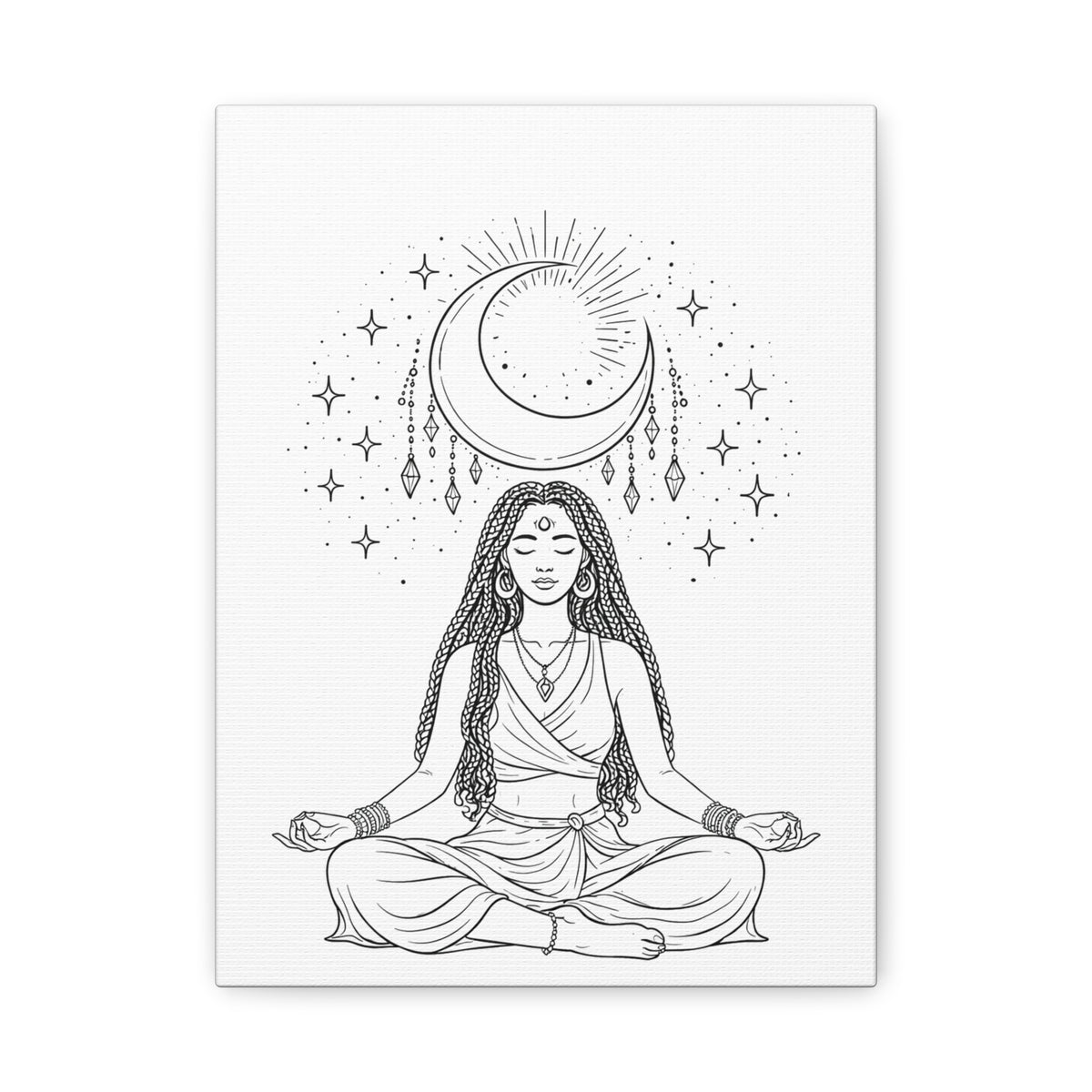 Moonlight Stillness (Braids) | Paint & Sip Canvas