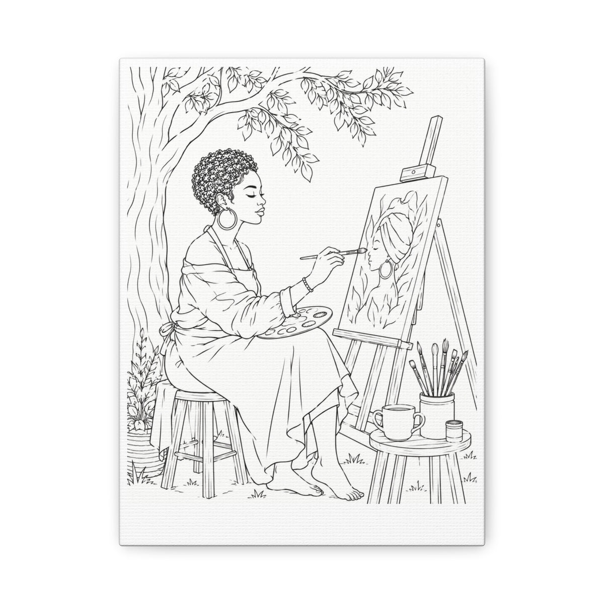Artist Under the Tree (Pixie) | Paint & Sip Canvas