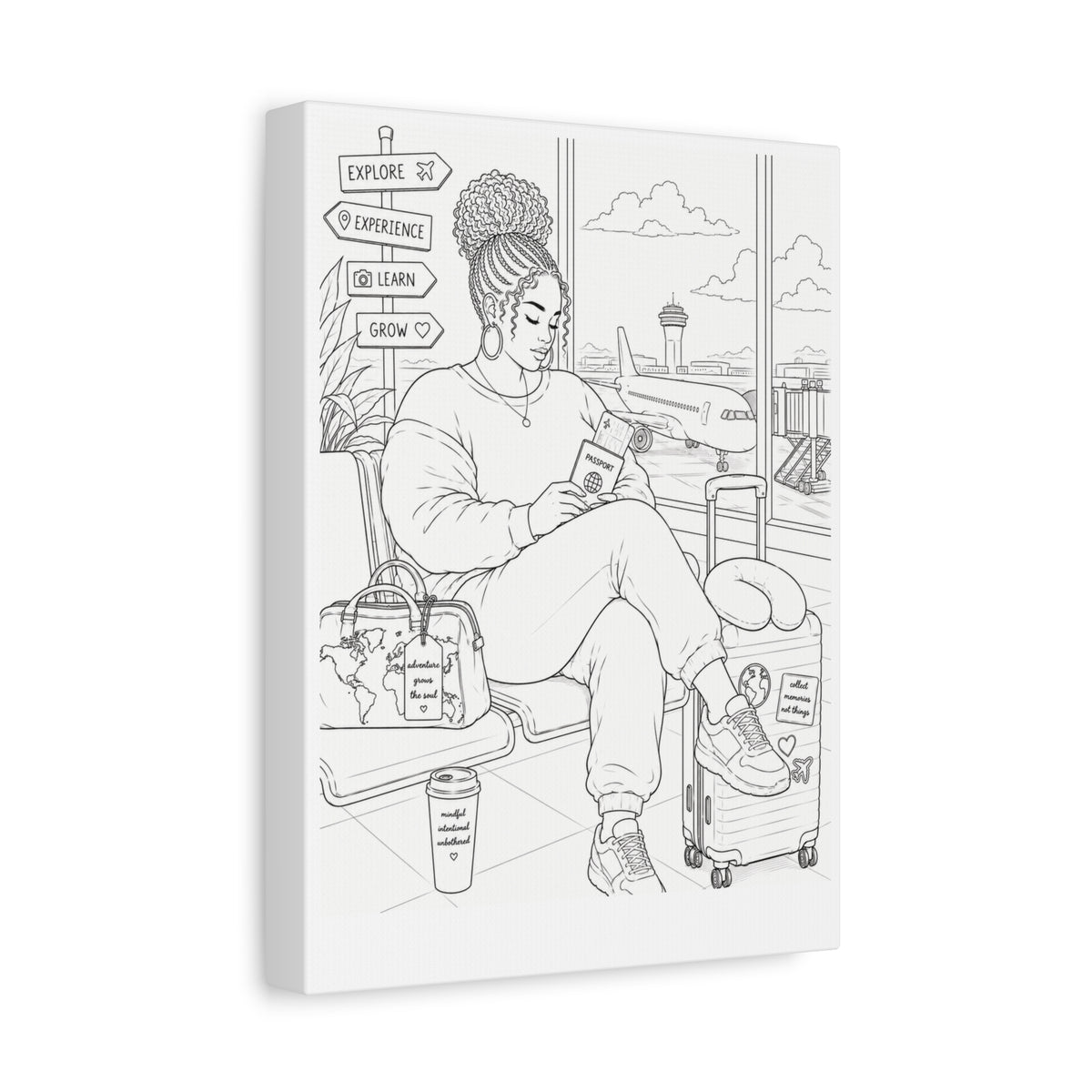Wander with Purpose (Braided Bun Plus) | Paint & Sip Canvas