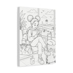 Big World, Little Explorer (Girl, Afro Puffs) | Paint Canvas