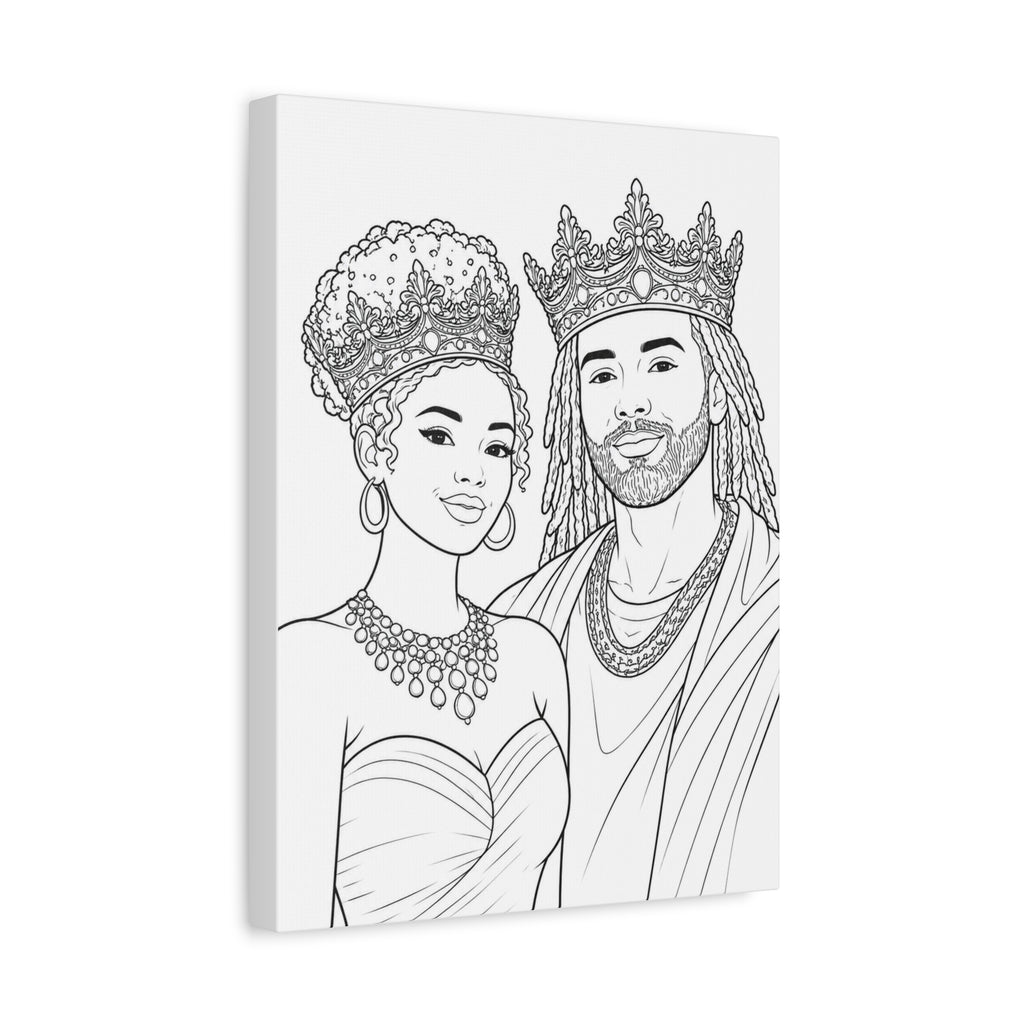 Crowned Together (Bun/Locs) | Paint & Sip Canvas