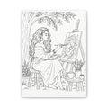 Artist Under the Tree (Side Part Long) | Paint & Sip Canvas