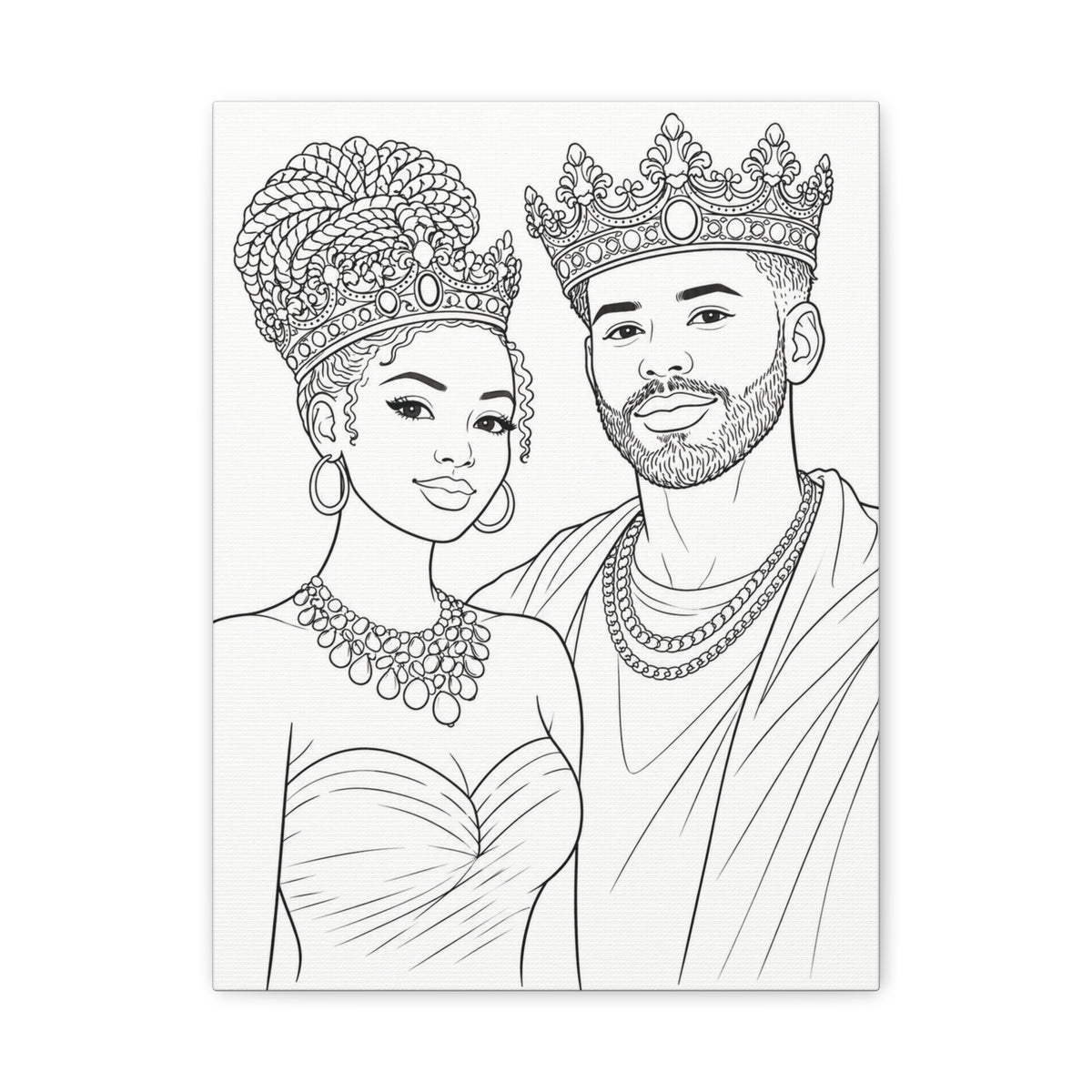 Crowned Together (Braid Bun/Fade) | Paint & Sip Canvas