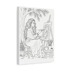 Artist Under the Tree (Side Part Long) | Paint & Sip Canvas