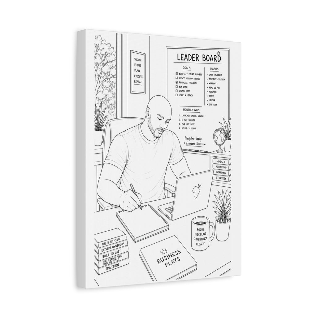 Blueprints & Big Dreams (Bald) | Paint & Sip Canvas
