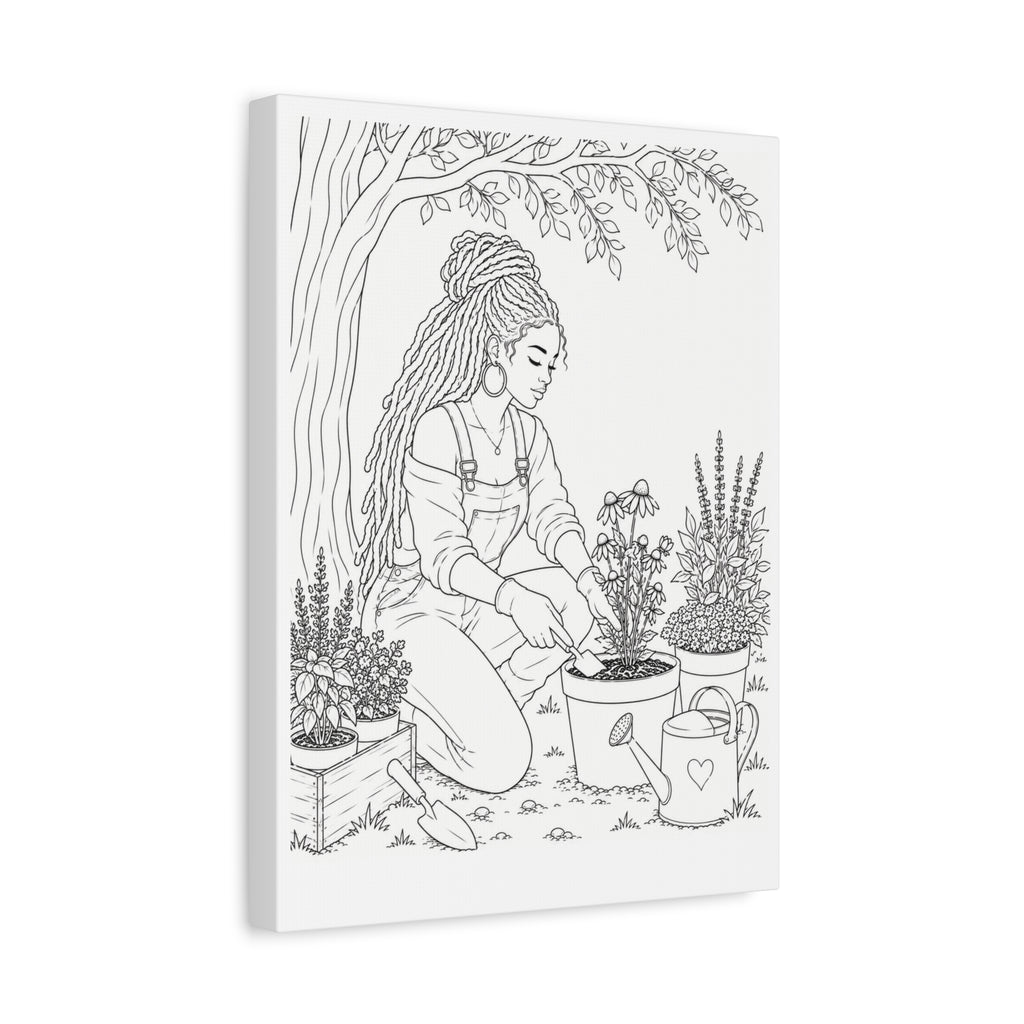 Peaceful Garden (Locs) | Paint & Sip Canvas