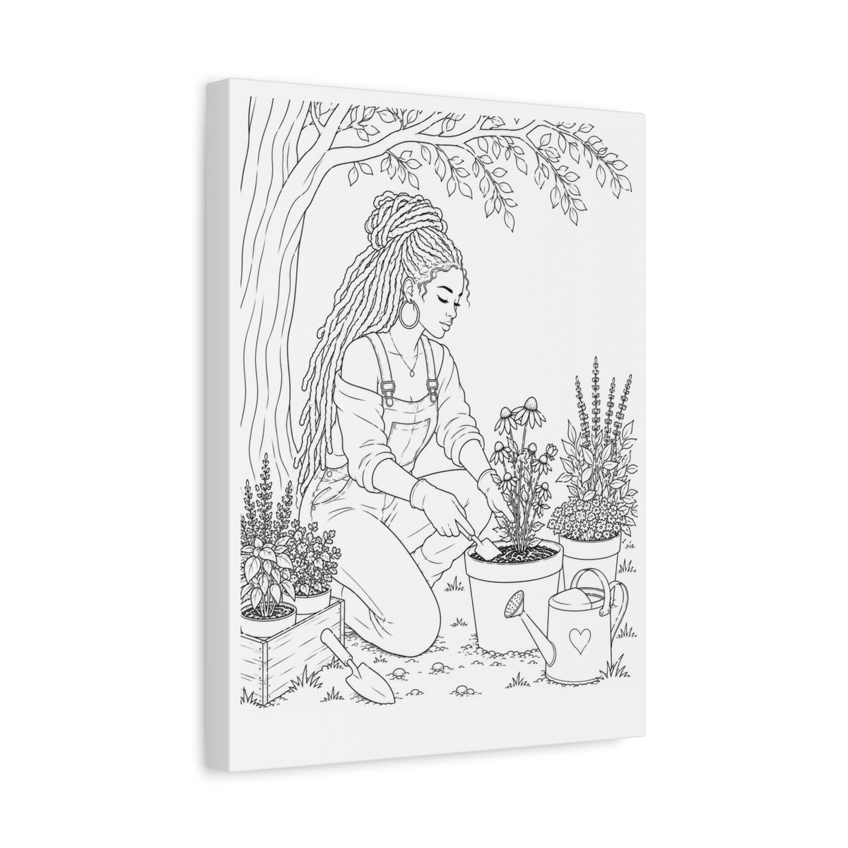 Peaceful Garden (Locs) | Paint & Sip Canvas