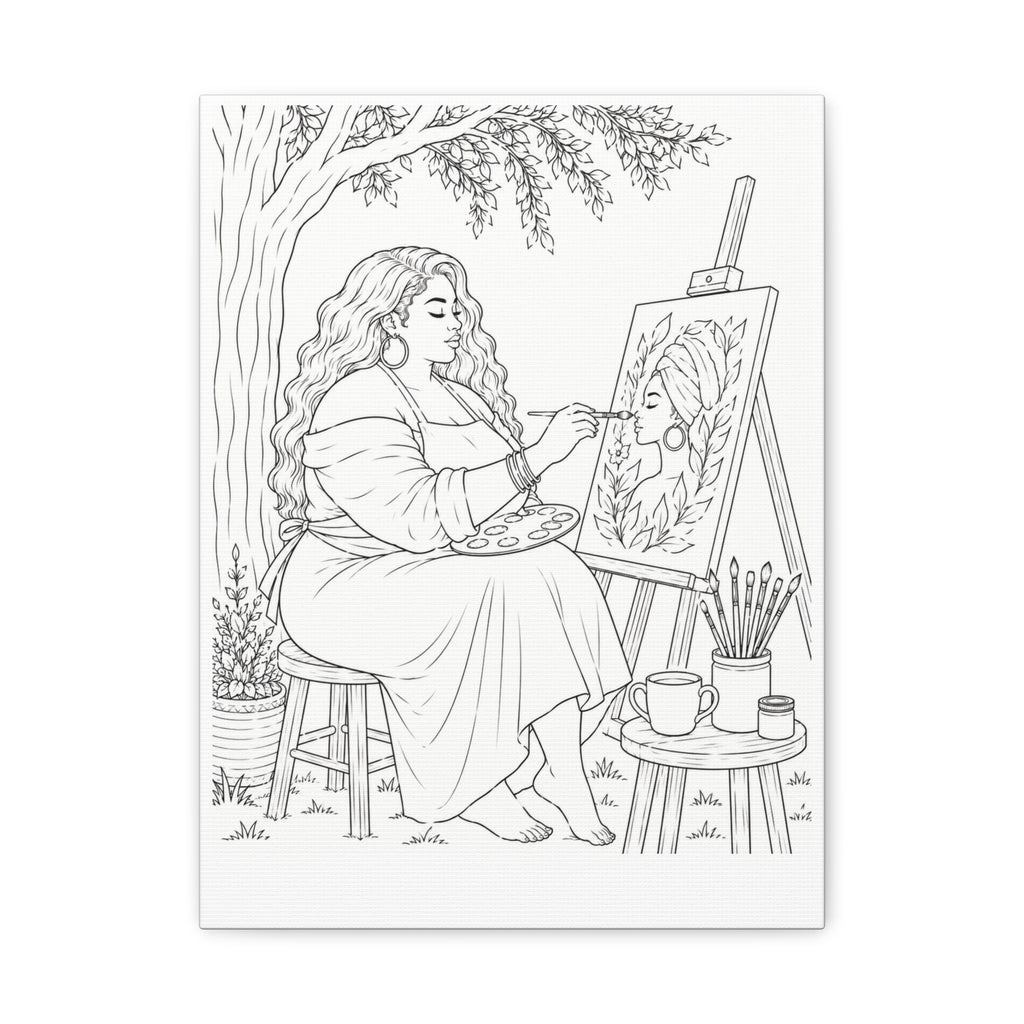 Artist Under the Tree (Side Part Plus) | Paint & Sip Canvas