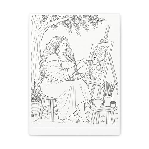 Artist Under the Tree (Side Part Plus) | Paint & Sip Canvas
