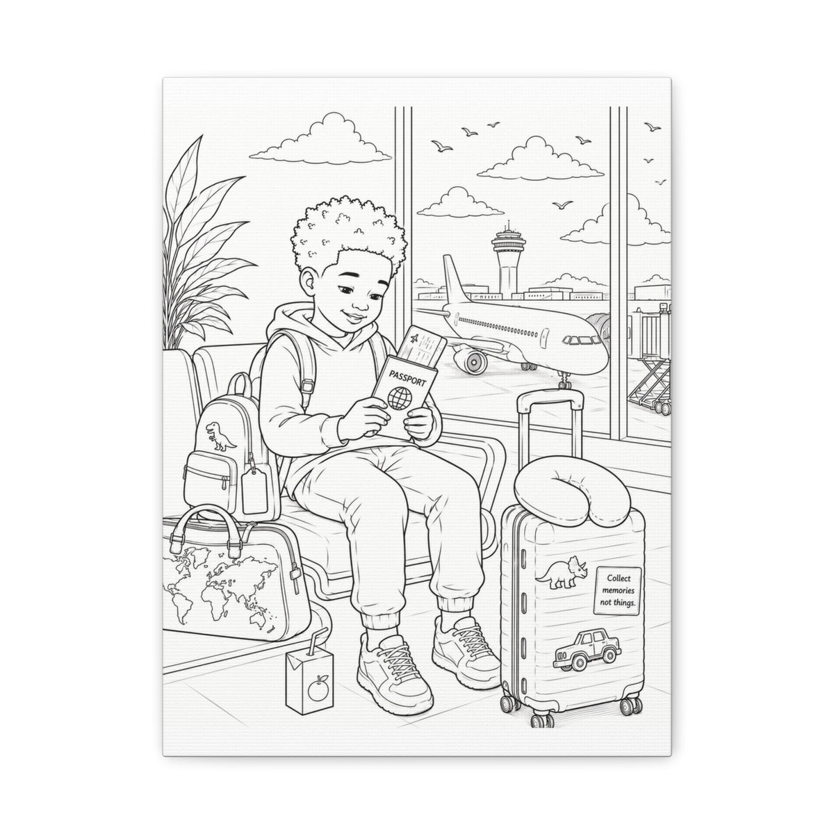 Big World, Little Explorer (Boy, Taper) | Paint Canvas