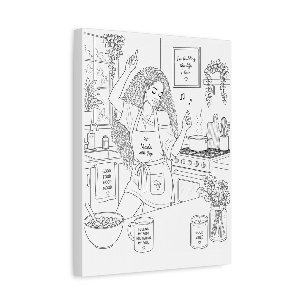 Good Vibes in the Kitchen (Curly Long) | Paint & Sip Canvas