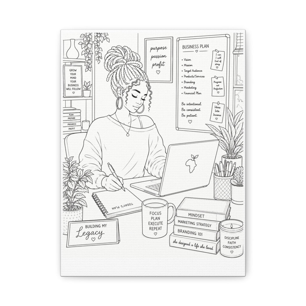 Building My Legacy (Loc Bun) | Paint & Sip Canvas