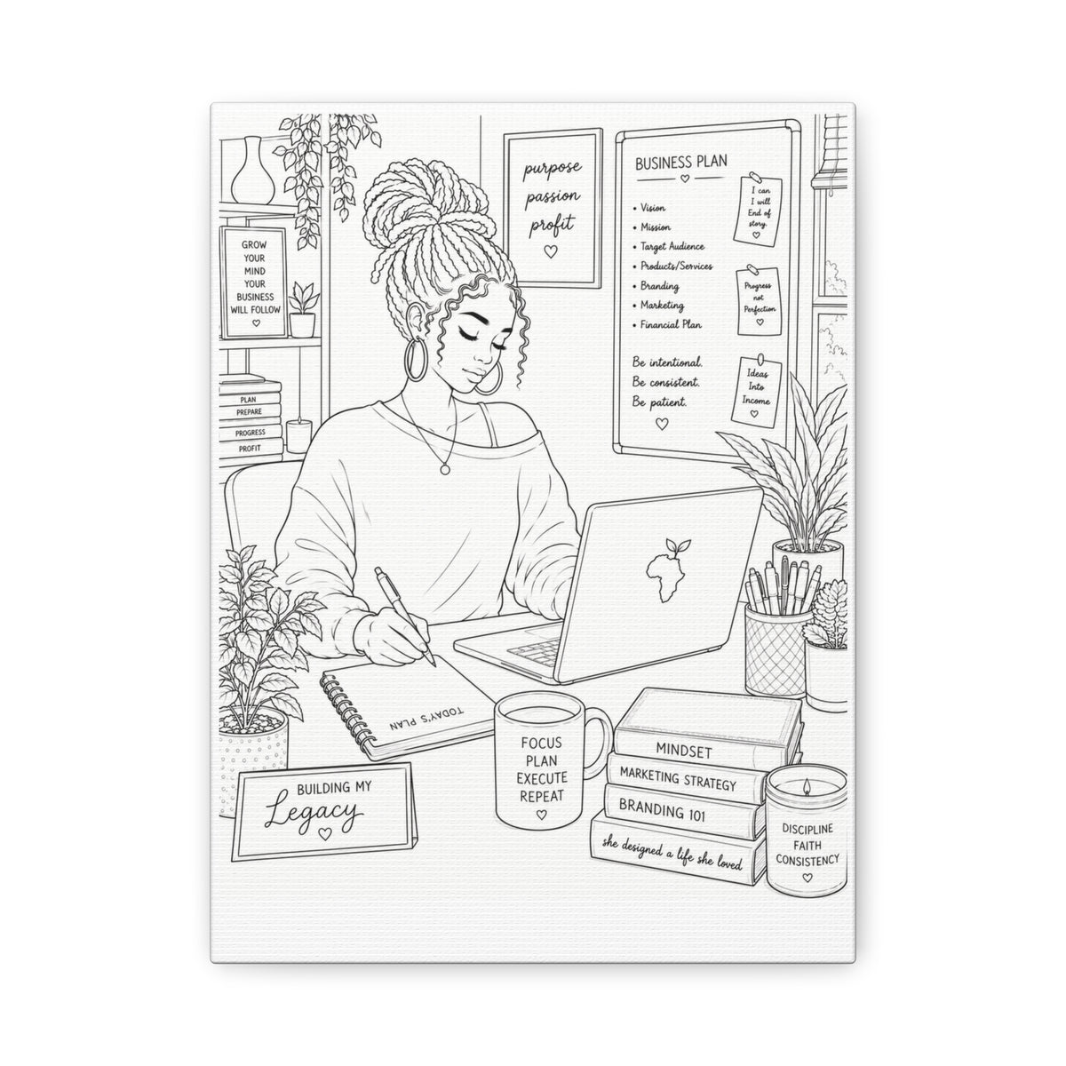 Building My Legacy (Loc Bun) | Paint & Sip Canvas