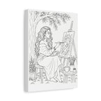 Artist Under the Tree (Side Part Long) | Paint & Sip Canvas