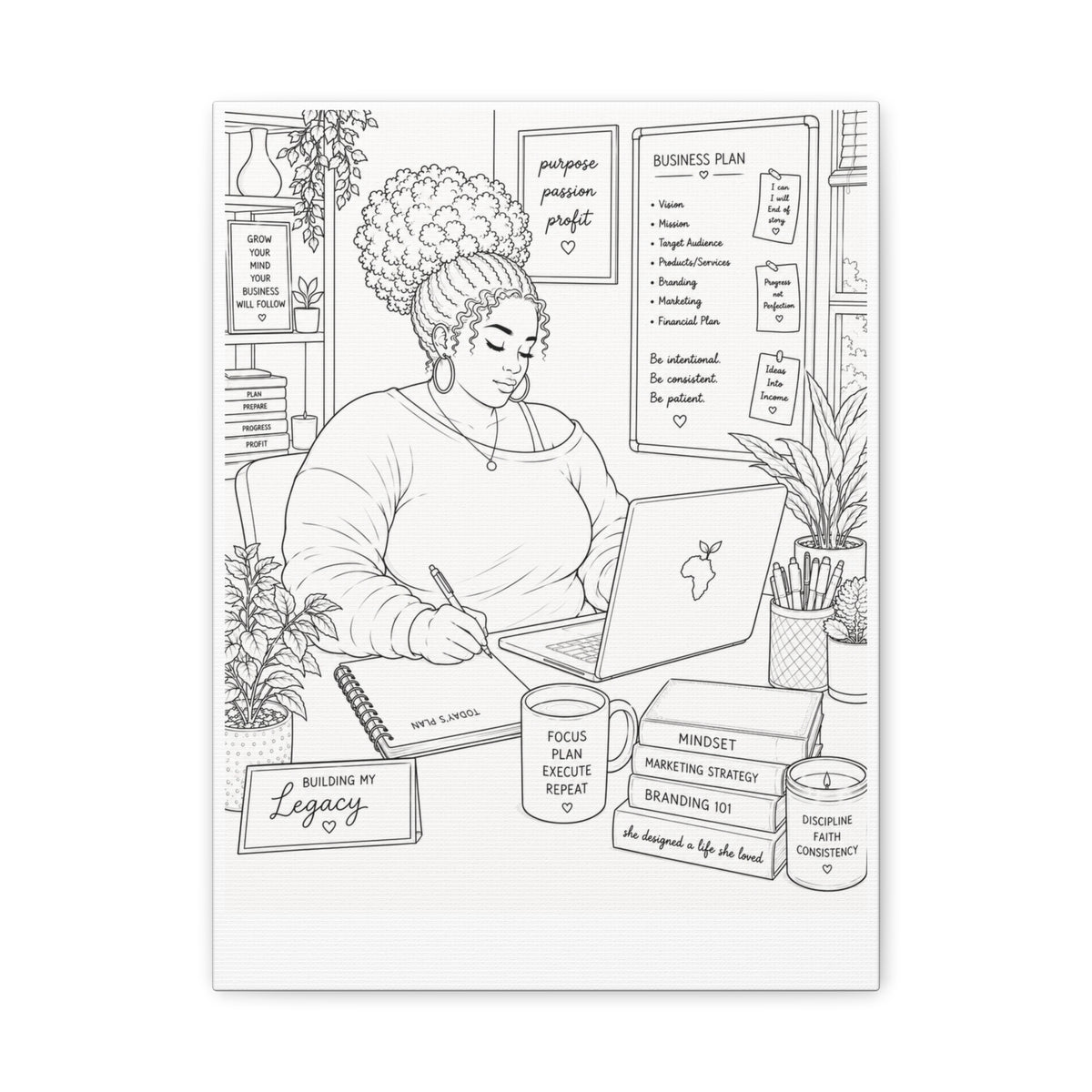 Building My Legacy (Fluffy Bun Plus) | Paint & Sip Canvas