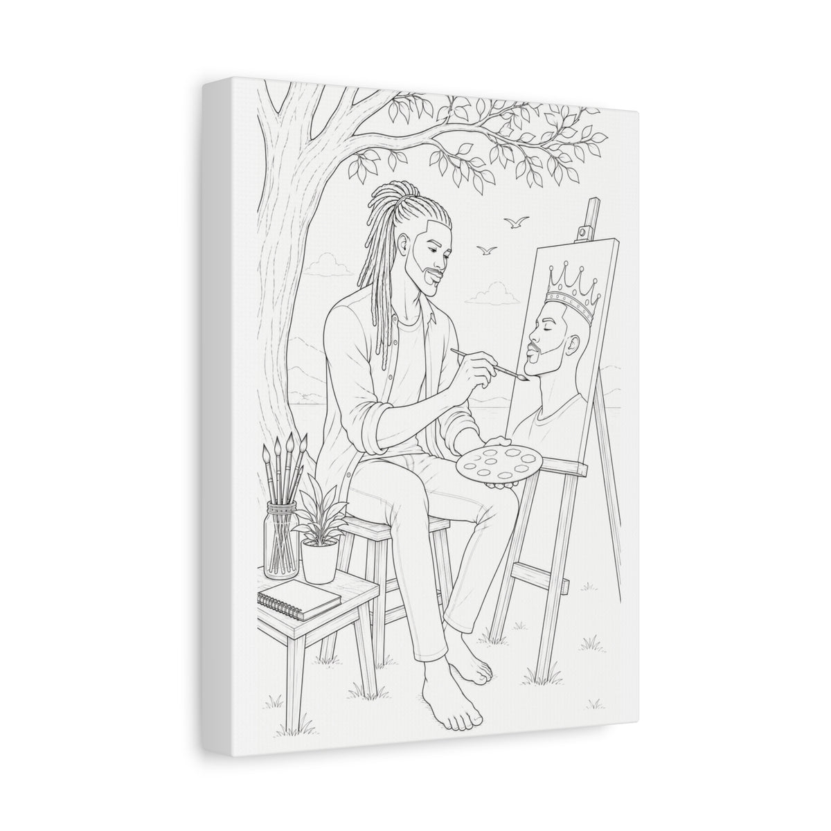 The Artist's Retreat (Locs) | Paint & Sip Canvas
