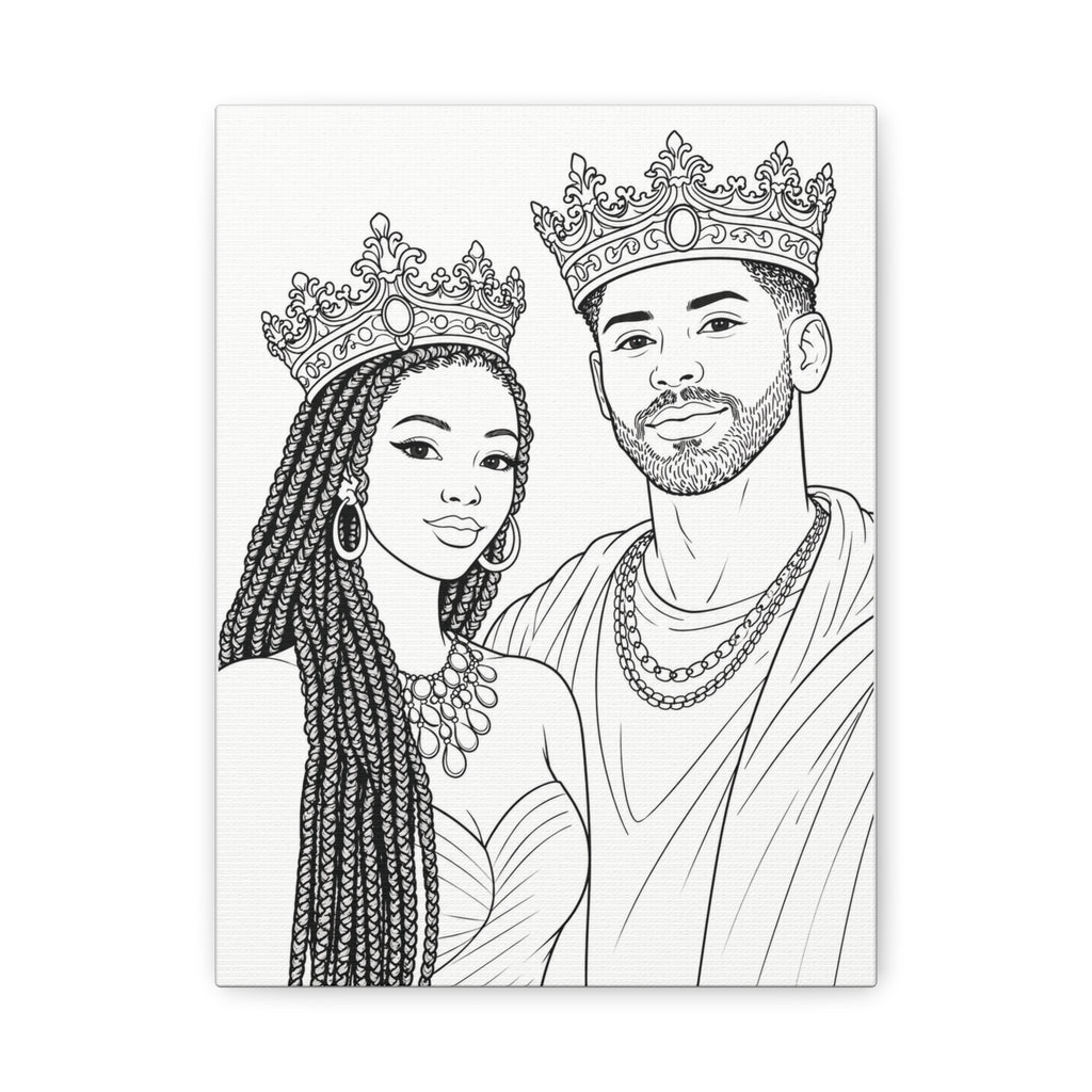 Crowned Together (Braids/Fade) | Paint & Sip Canvas