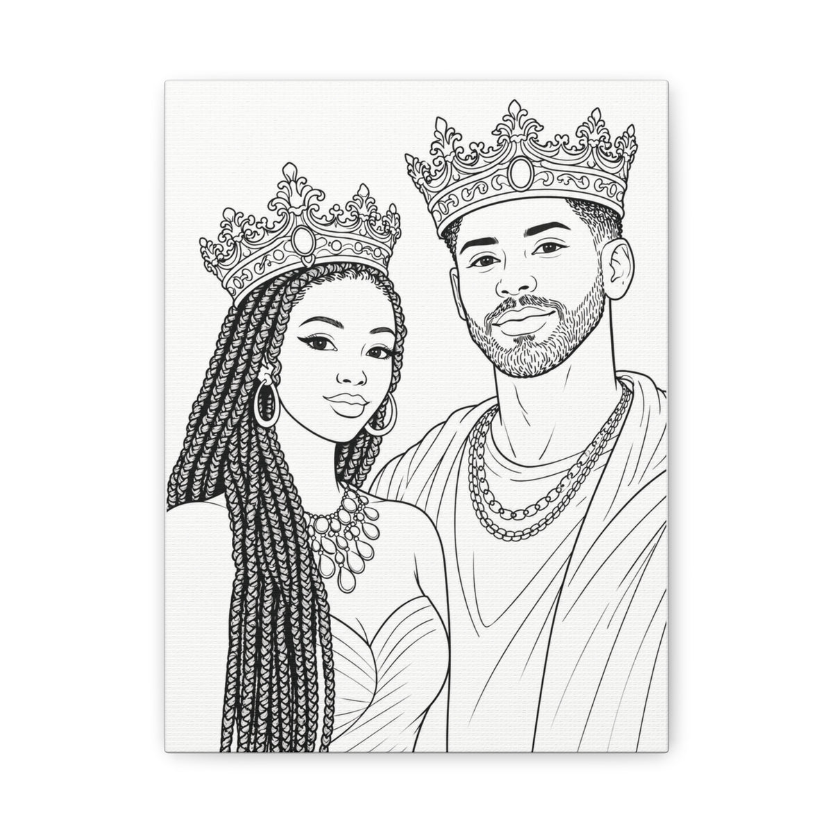 Crowned Together (Braids/Fade) | Paint & Sip Canvas