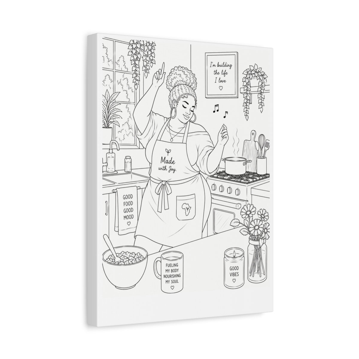 Good Vibes in the Kitchen (Fluffy Bun Plus) | Paint & Sip Canvas