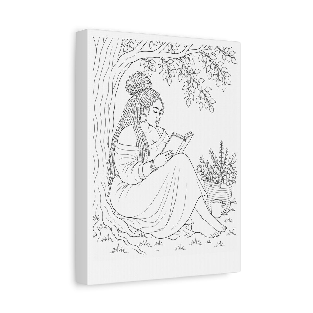 Lost in a Good Book (Locs Plus) | Paint & Sip Canvas