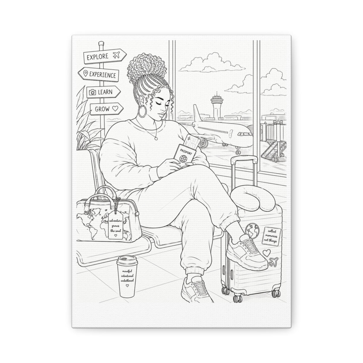 Wander with Purpose (Braided Bun Plus) | Paint & Sip Canvas