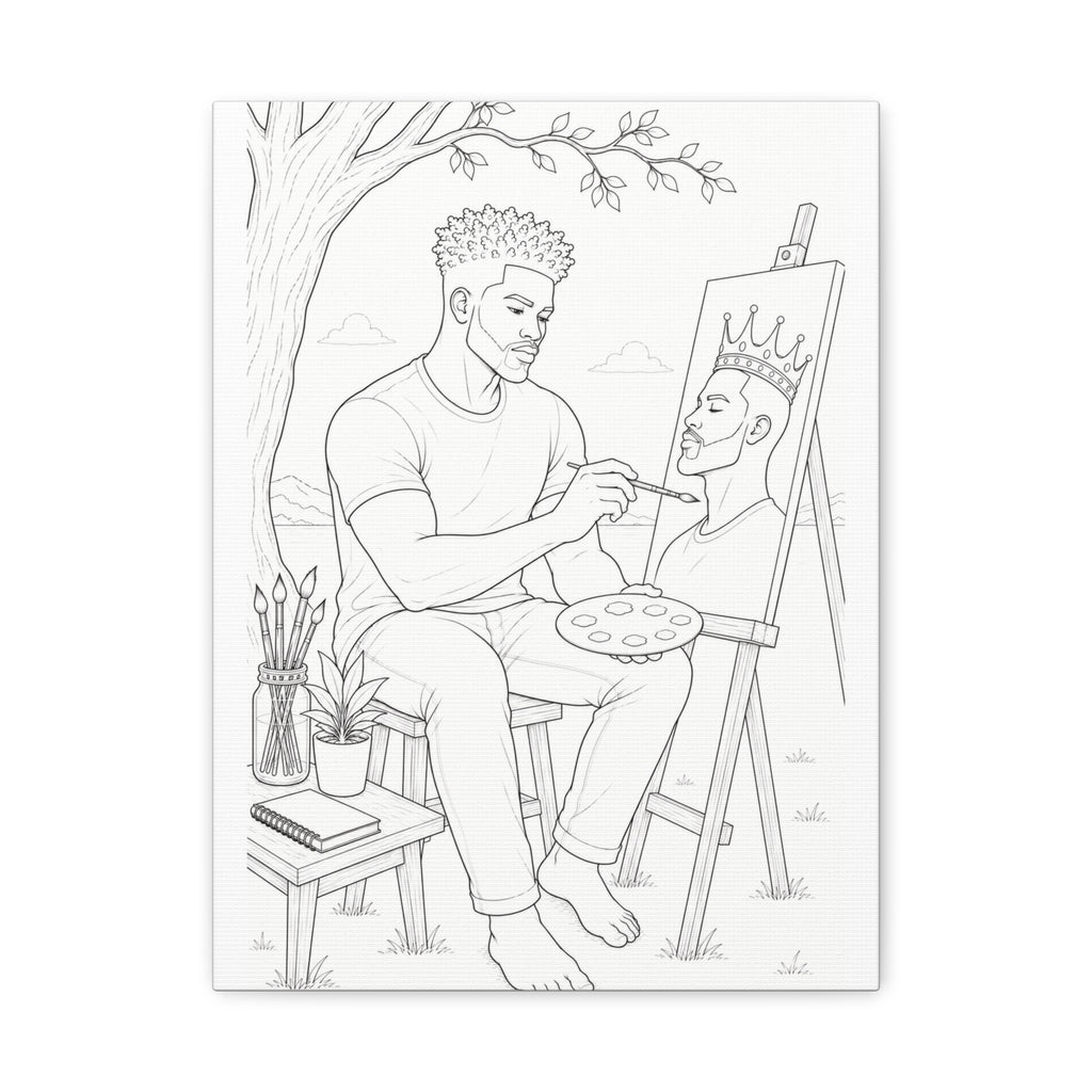 The Artist's Retreat (Curly Top) | Paint & Sip Canvas