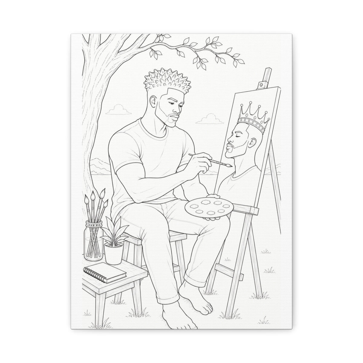 The Artist's Retreat (Curly Top) | Paint & Sip Canvas