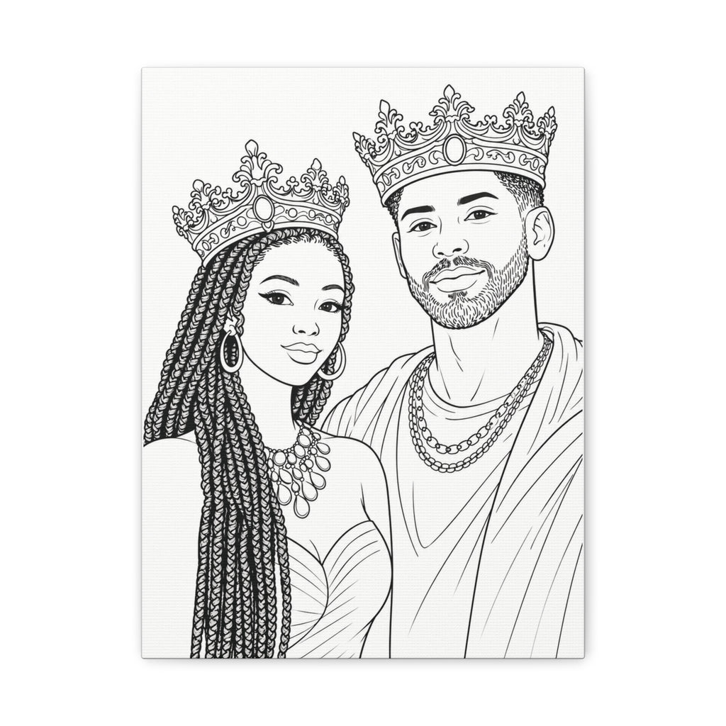 Crowned Together (Braids/Fade) | Paint & Sip Canvas