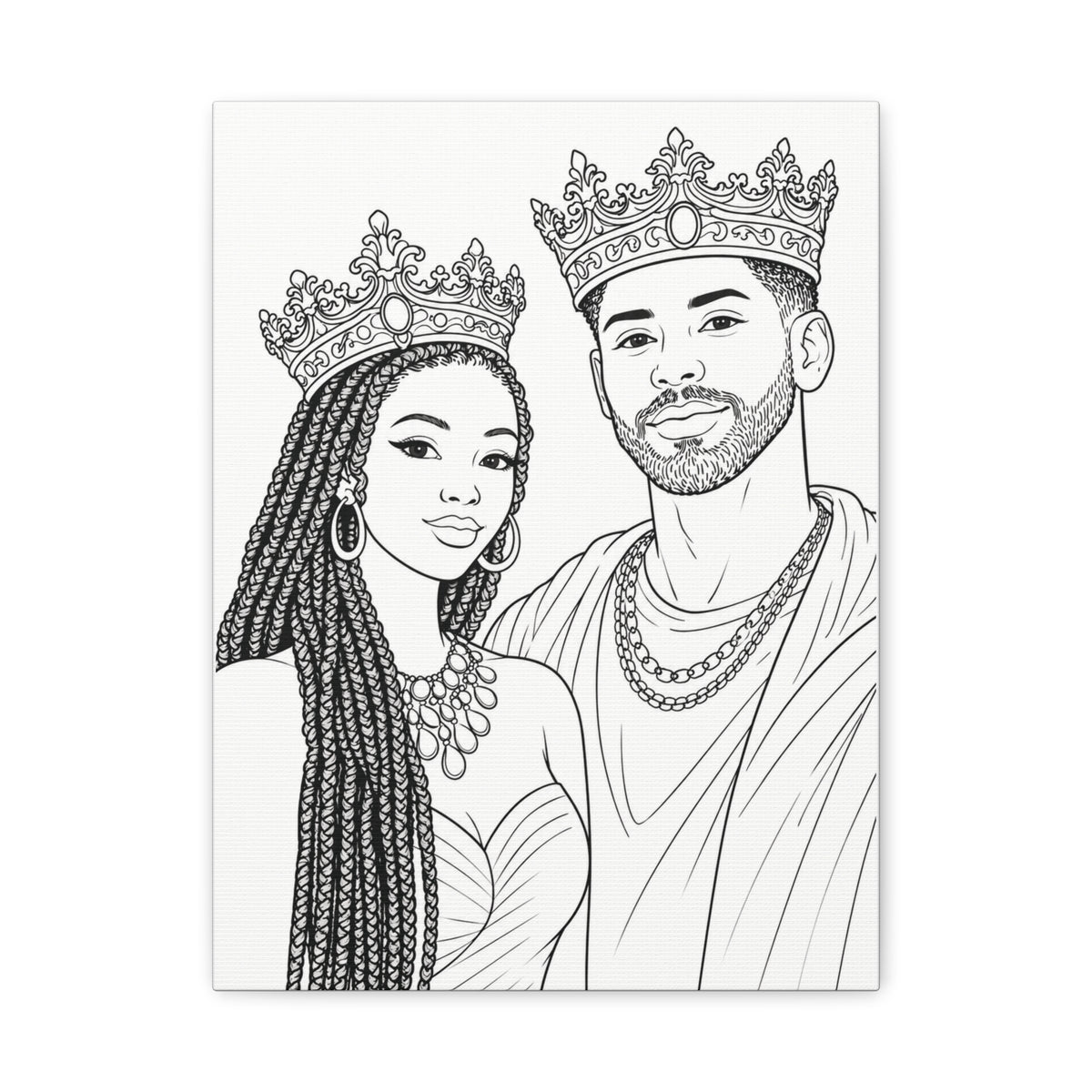 Crowned Together (Braids/Fade) | Paint & Sip Canvas