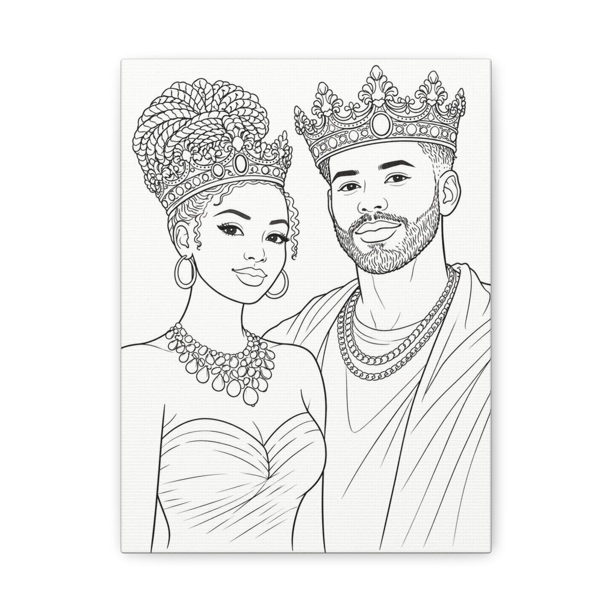 Crowned Together (Braid Bun/Fade) | Paint & Sip Canvas