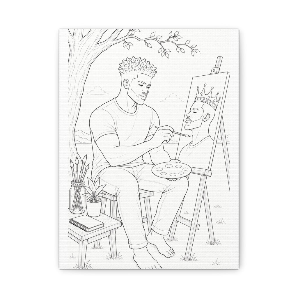 The Artist's Retreat (Curly Top) | Paint & Sip Canvas