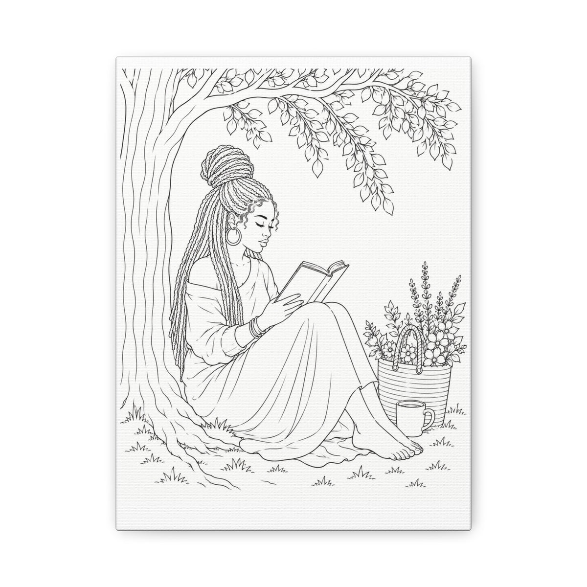 Lost in a Good Book (Locs) | Paint & Sip Canvas