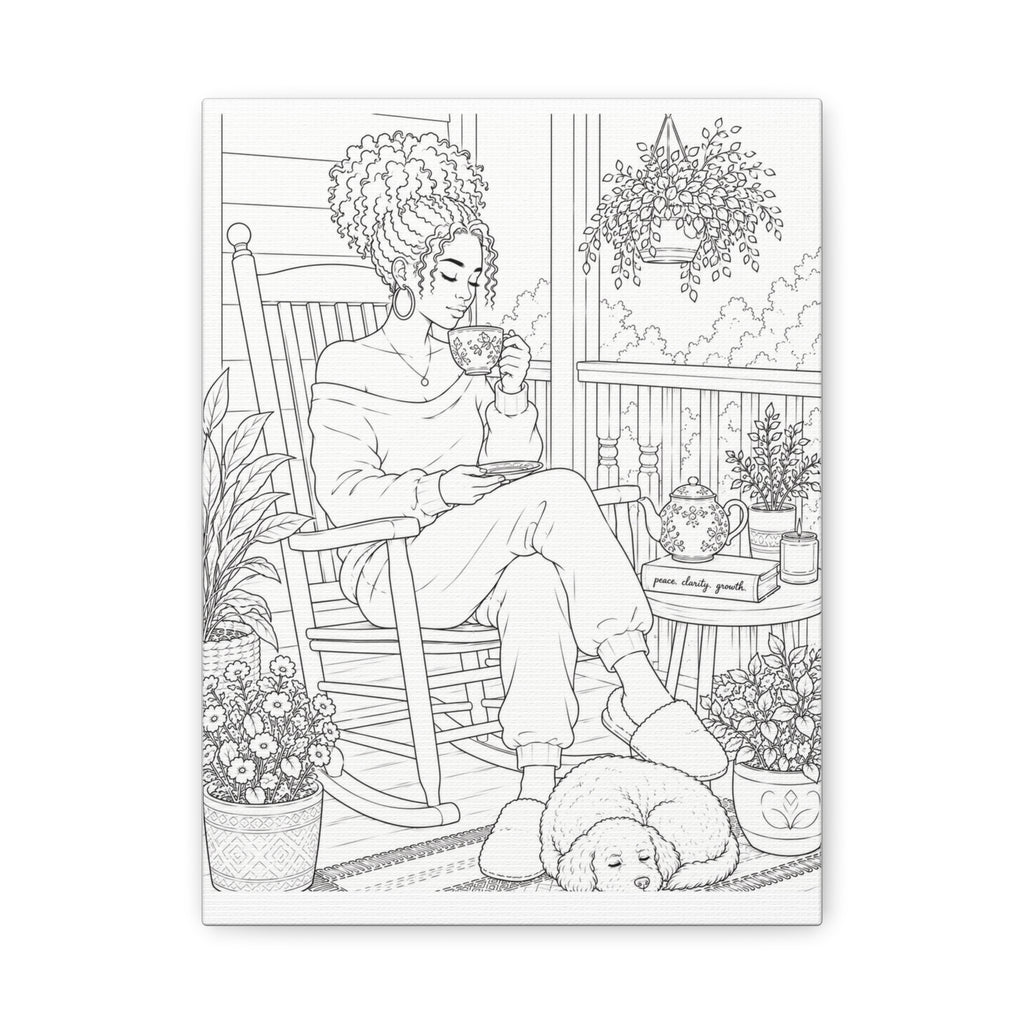 Morning on the Porch (Fluffy Bun) | Paint & Sip Canvas