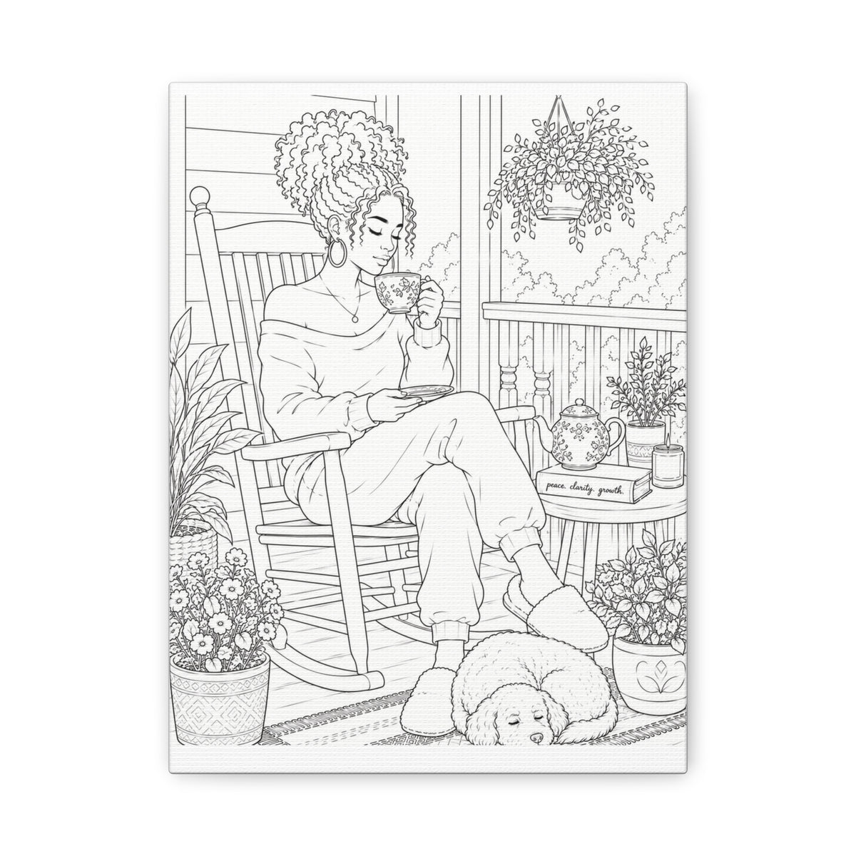 Morning on the Porch (Fluffy Bun) | Paint & Sip Canvas