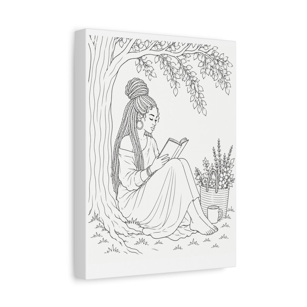 Lost in a Good Book (Locs) | Paint & Sip Canvas
