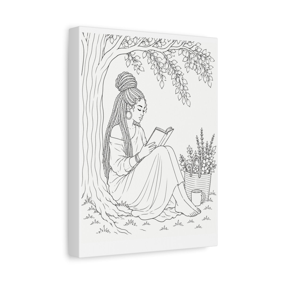 Lost in a Good Book (Locs) | Paint & Sip Canvas