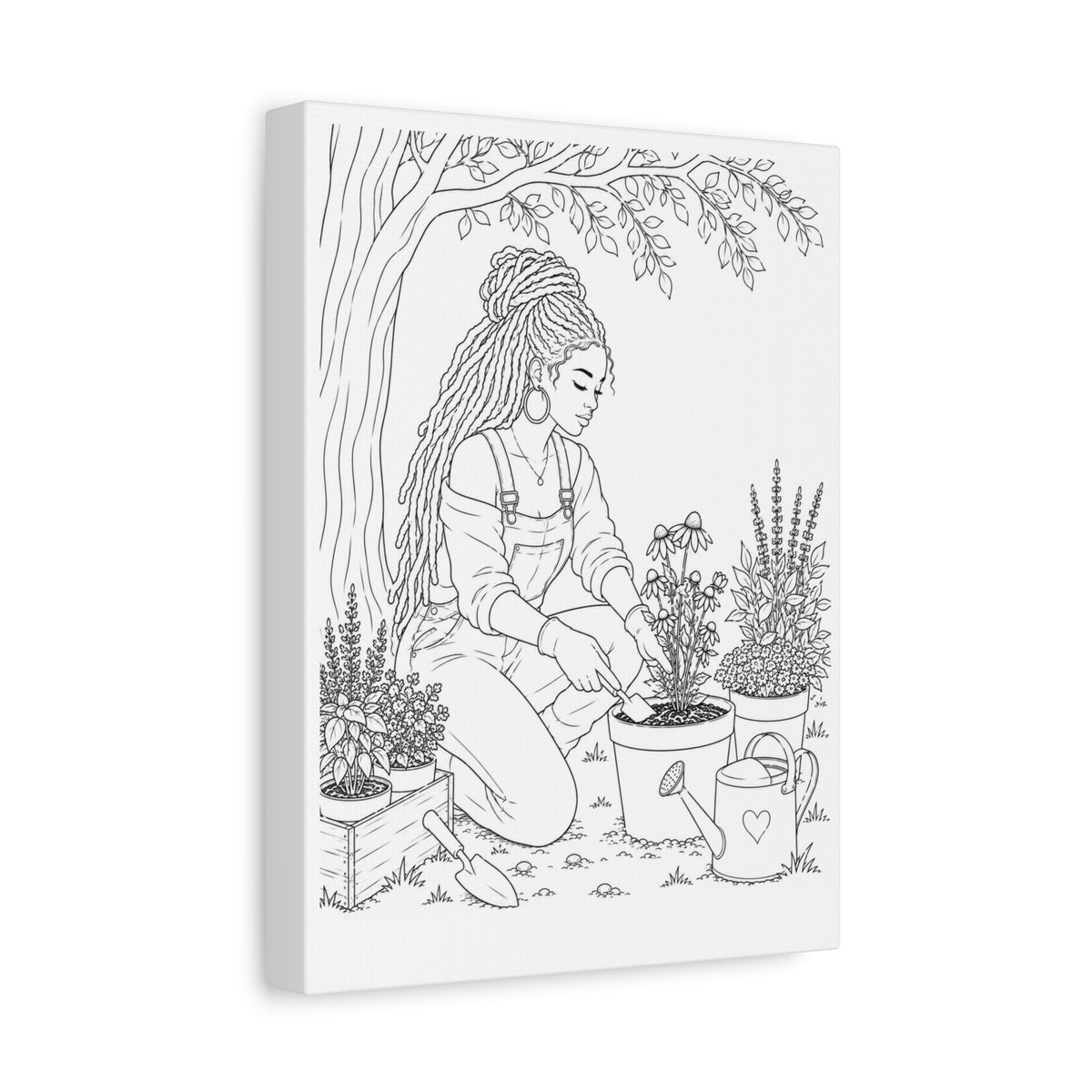 Peaceful Garden (Locs) | Paint & Sip Canvas