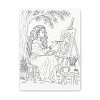 Artist Under the Tree (Side Part Long) | Paint & Sip Canvas