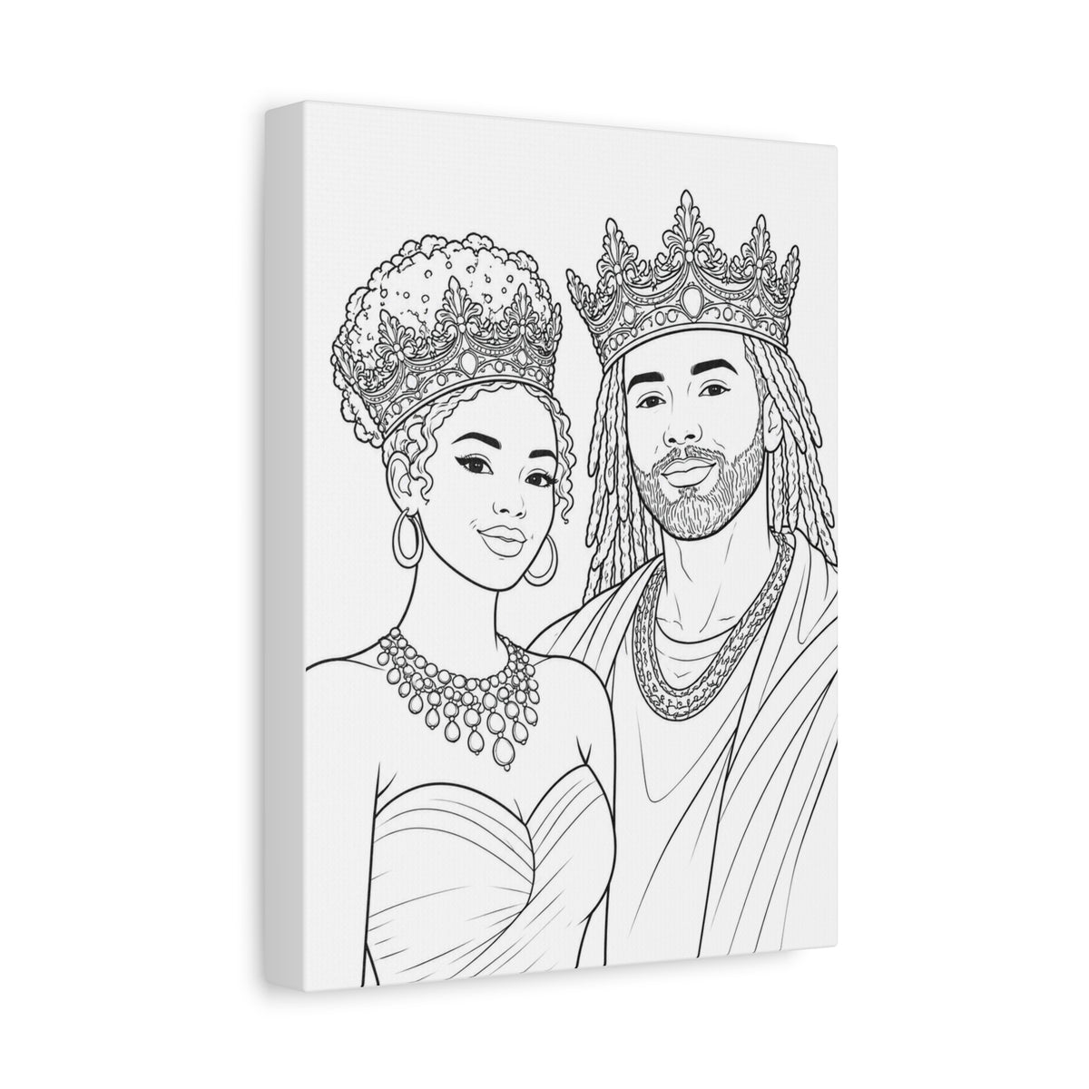 Crowned Together (Bun/Locs) | Paint & Sip Canvas