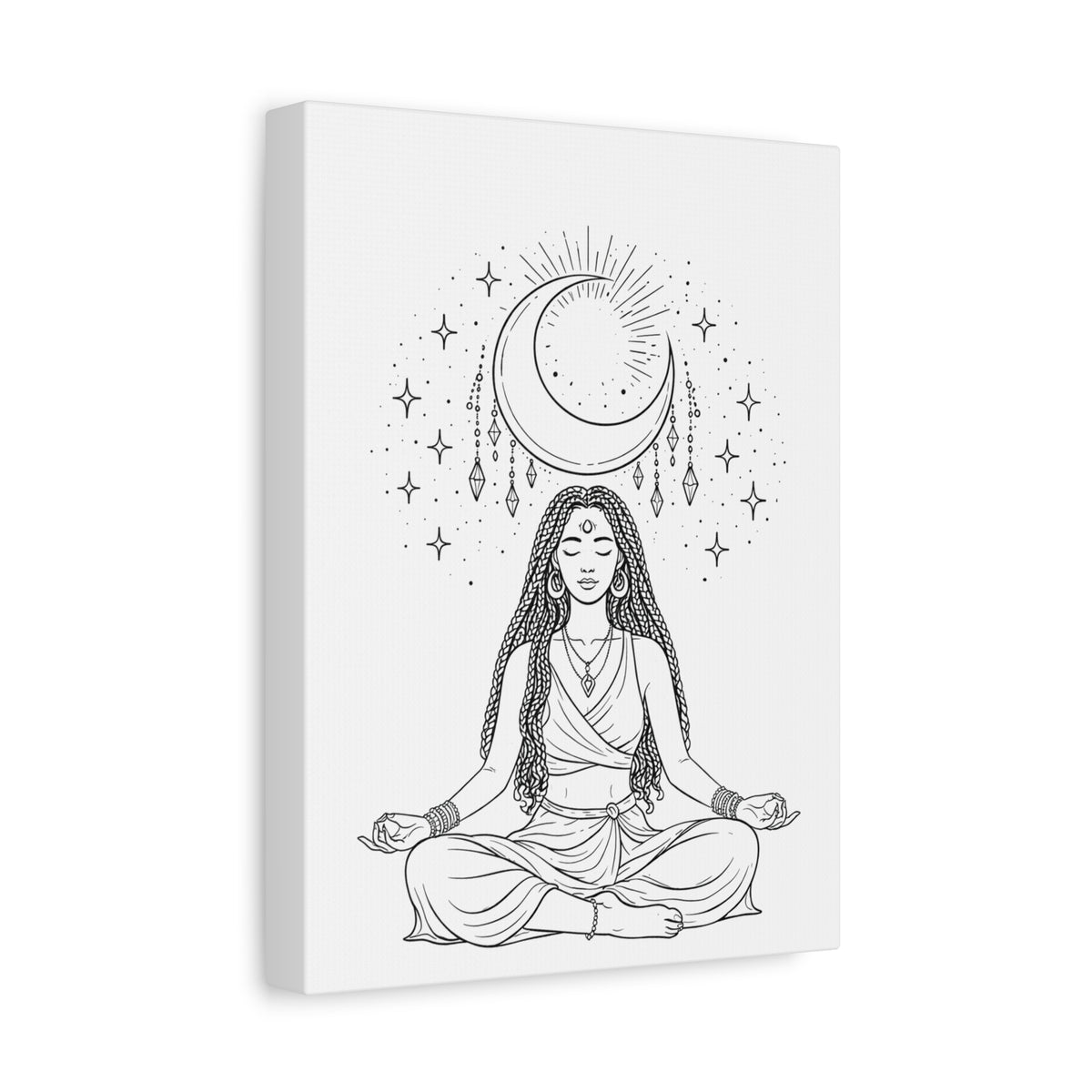 Moonlight Stillness (Braids) | Paint & Sip Canvas