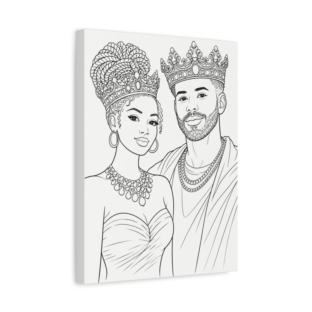 Crowned Together (Braid Bun/Fade) | Paint & Sip Canvas